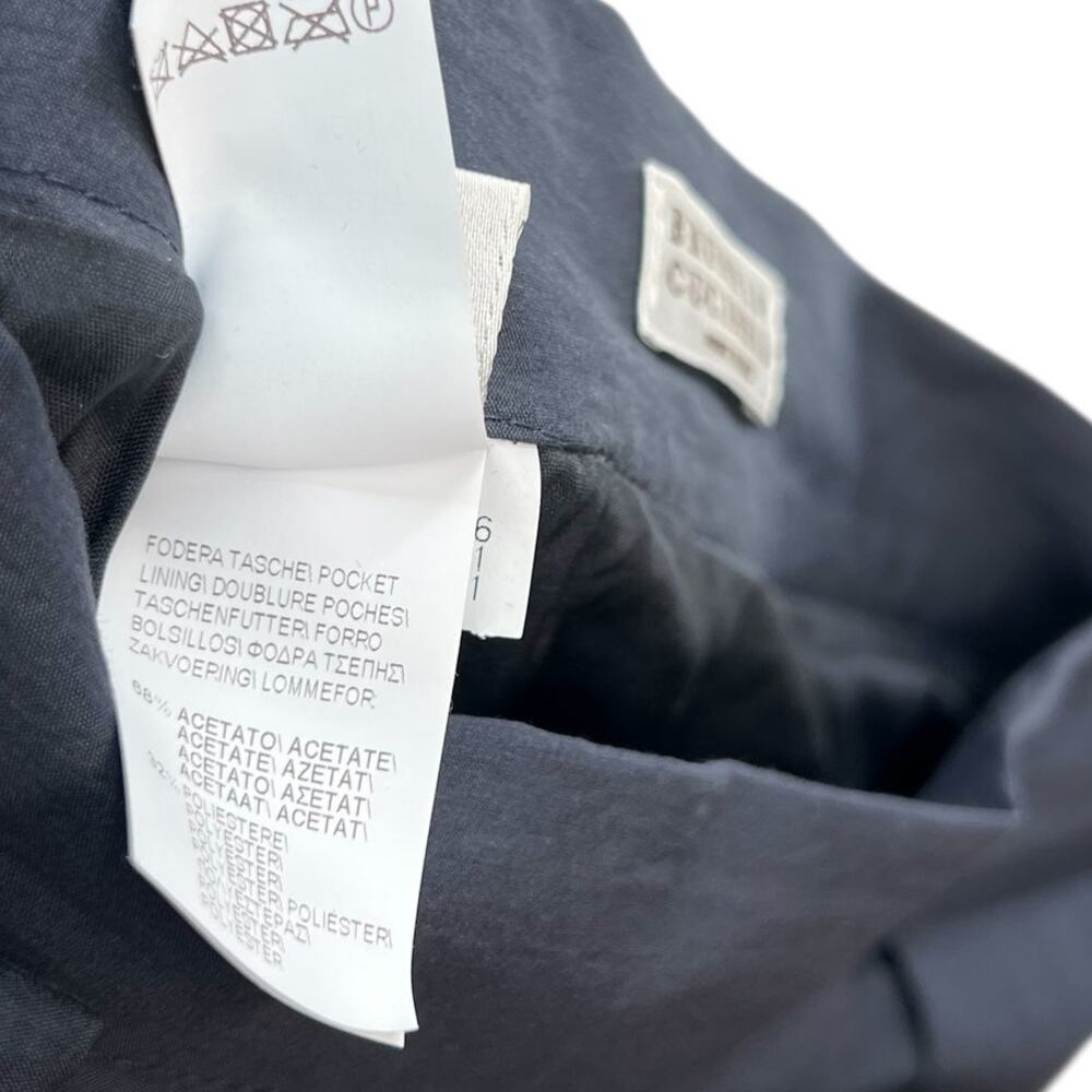 Brunello Cucinelli Pleated Asymmetric Skirt Cotton Navy Blue Size US 8 - Picture 14 of 14
